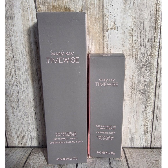 Mary Kay Other - Mary Kay TimeWise Age Minimize 3D 4-In-1 Cleanser & Night Cream Set New